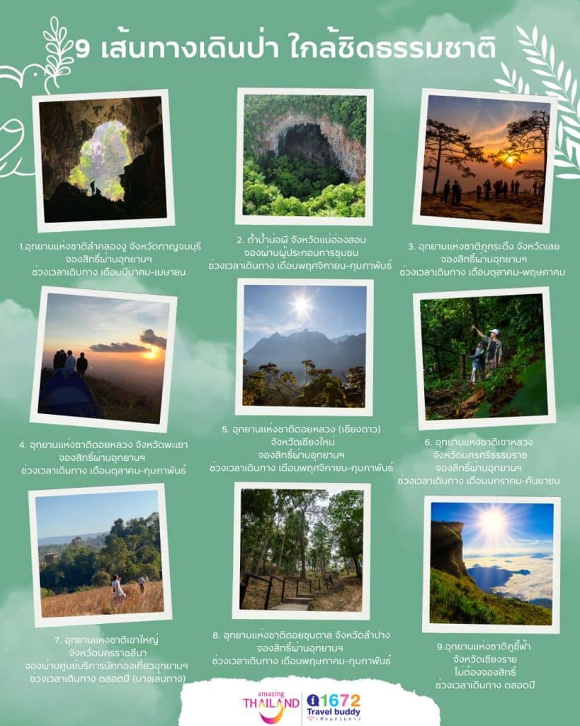 9 เส้นทางเดินป่า ใกล้ชิดธรรมชาติ